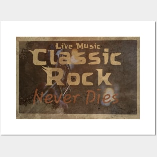 classic rock never dies vintage music poster Posters and Art